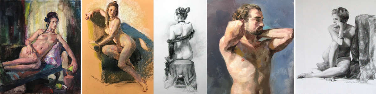 figure drawings and paintings by Shane McDonald