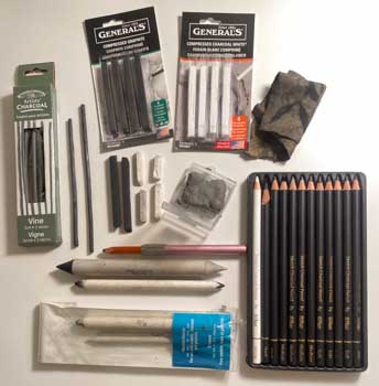 art supplies for drawing with charcoals