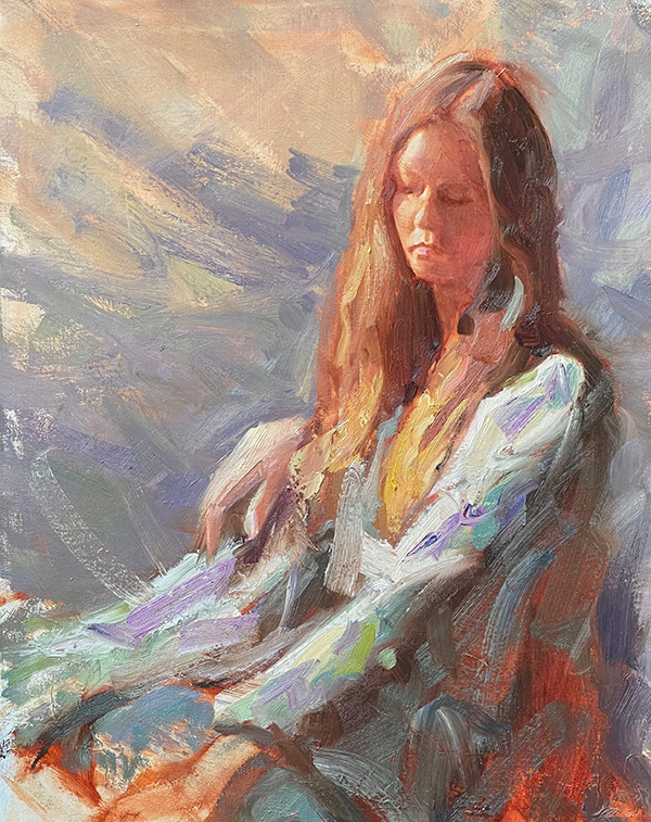 painting of a sitting female Allison Doke