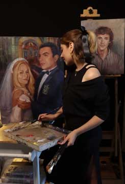 Maria Andrea in her studio