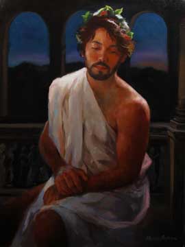 contemporary modern painting of an ancient Greek nobleman by Maria Andrea