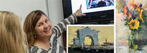 photo of Allison Doke teaching impressionistic painting
