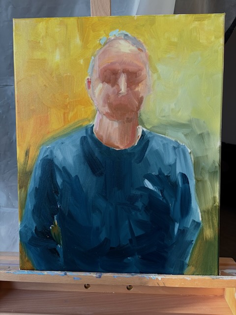 painting of a portrait in the style of Henry Hensche by Chuck Huie