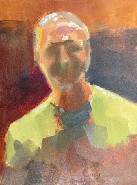 painting of a portrait in the style of Henry Hensche by Phil Kings