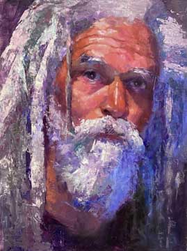 Kristina Havens' painting of a black man with white dreadlocks