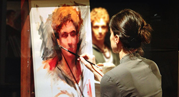 Kristina Havens demonstrates portrait painting
