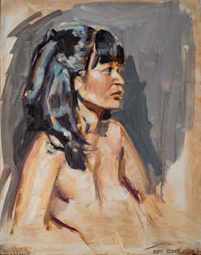portrait of a semi-nude asian woman