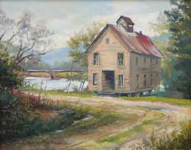 painting of the old Hiawassee Church