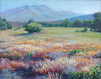 plein air landscape painting of a Southwest American prarie in Taos, NM