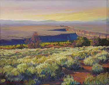 painting of the Rio Grande River Gorge near Taos, NM
