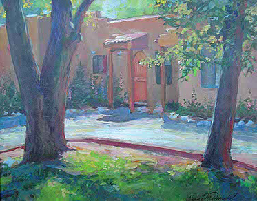 architectural plein-air painting of Casita in Taos, NM