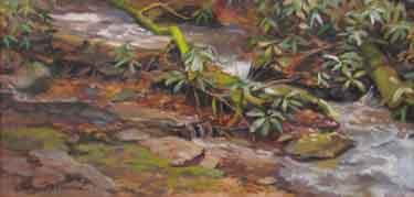 plein air painting of Highlands Stream at Bascom