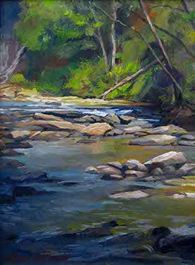 oil painting of Vickory Creek in Roswell, Georgia by Shane McDonald