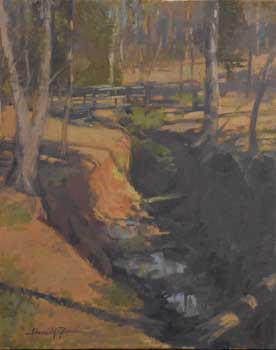 plein air painting of a gully at Wildwood Park, Marietta/Cobb, GA