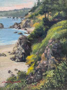 painting of the Luffenholtz Beach, Trinidad, CA