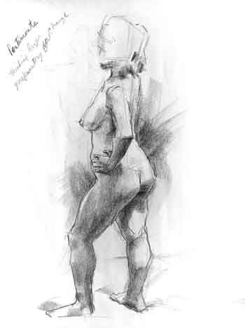 female figure charcoal sketch of a female by Shane McDonald
