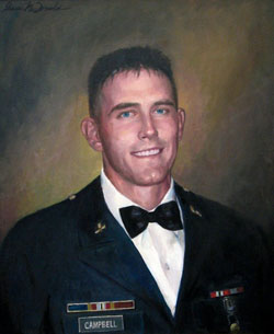 Ryan Campbell, fallen soldier, died April 29, 2004 at age 25. Painted as part of the Art From the Heart Project of the Atlanta Fine Arts League.