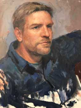 portrait painting of a man from life by Shane McDonald