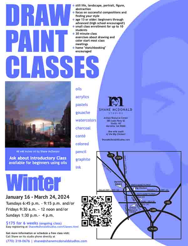 thumbnail image of flyer for Shane McDonald's Painting/Drawing class